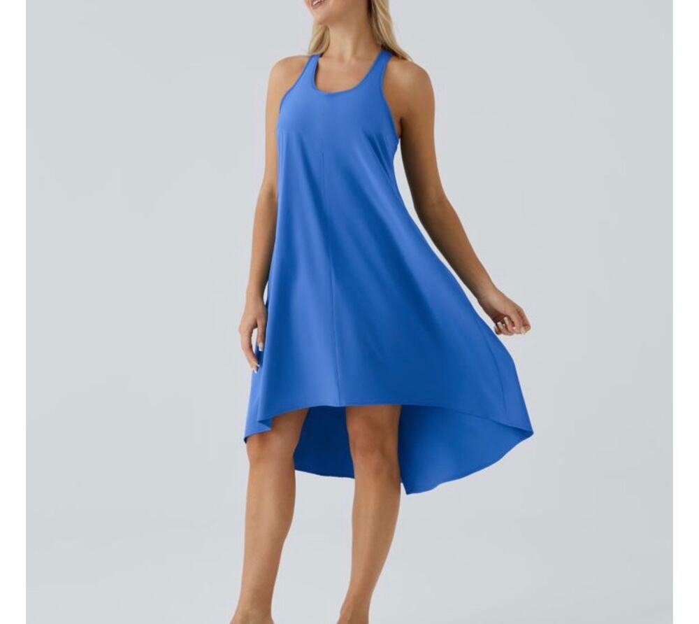 Halara Breezeful RacerPocket High Low Flowy Midi Quick Dry Casual Dress m